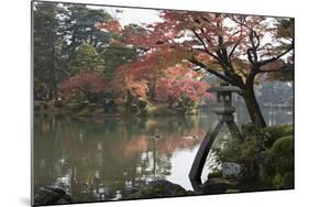 Kenrokuen Garden with Kotojitoro Lantern in Autumn-Stuart Black-Mounted Photographic Print