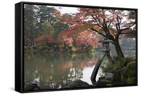 Kenrokuen Garden with Kotojitoro Lantern in Autumn-Stuart Black-Framed Stretched Canvas