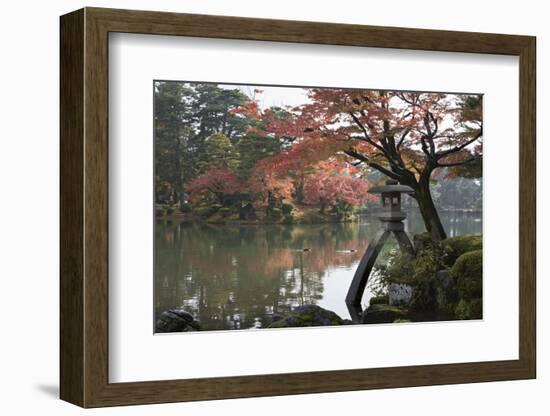 Kenrokuen Garden with Kotojitoro Lantern in Autumn-Stuart Black-Framed Photographic Print