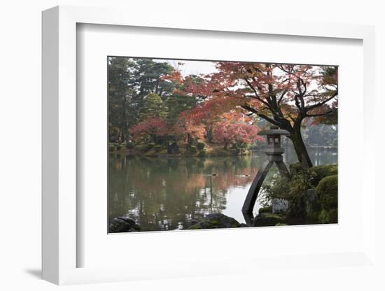 Kenrokuen Garden with Kotojitoro Lantern in Autumn-Stuart Black-Framed Photographic Print