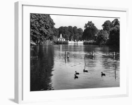 Kensington Gardens Lake-Fred Musto-Framed Photographic Print