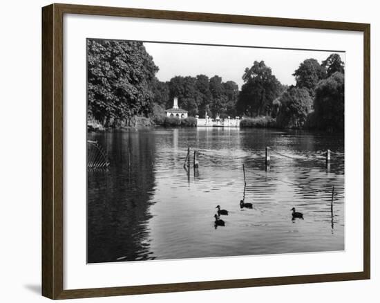 Kensington Gardens Lake-Fred Musto-Framed Photographic Print