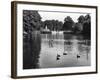 Kensington Gardens Lake-Fred Musto-Framed Photographic Print