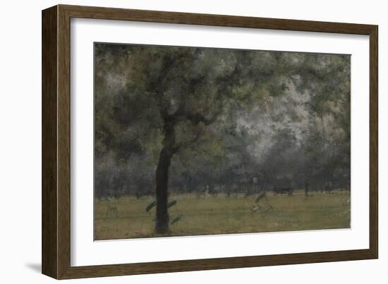 Kensington Gardens with Chairs and Figures-Paul Maitland-Framed Giclee Print