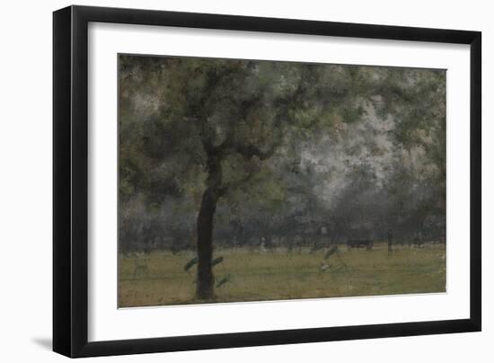 Kensington Gardens with Chairs and Figures-Paul Maitland-Framed Giclee Print