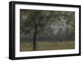 Kensington Gardens with Chairs and Figures-Paul Maitland-Framed Giclee Print