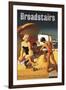 Kent, England - Southern British Railways Family on Beach Poster-Lantern Press-Framed Art Print