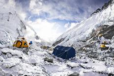 Camp Two on the Upper Khumbu Glacier at 21,500' on the South Side of Mount Everest, Nepal-Kent Harvey-Photographic Print