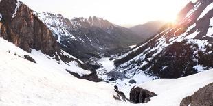 Mountain Goat Stands at the Edge of Bouldery Cliff at the Maroon Bells in Colorado-Kent Harvey-Photographic Print