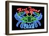 Kent Island, Maryland - Blue Crab Neon Sign-Lantern Press-Framed Art Print