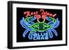 Kent Island, Maryland - Blue Crab Neon Sign-Lantern Press-Framed Art Print