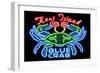 Kent Island, Maryland - Blue Crab Neon Sign-Lantern Press-Framed Art Print