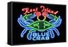 Kent Island, Maryland - Blue Crab Neon Sign-Lantern Press-Framed Stretched Canvas