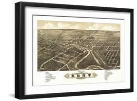 Kent, Ohio - Panoramic Map-Lantern Press-Framed Art Print