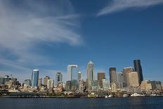 Seattle Blue Skyline Buildings from Puget Sound-Kent Weakley-Photographic Print