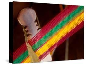 Kente Cloth Being Woven on Loom, Bonwire, Ghana-Alison Jones-Stretched Canvas