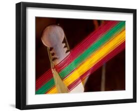 Kente Cloth Being Woven on Loom, Bonwire, Ghana-Alison Jones-Framed Photographic Print