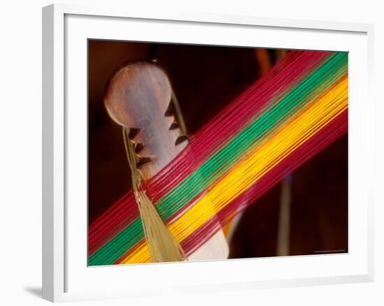 Kente Cloth Being Woven on Loom, Bonwire, Ghana-Alison Jones-Framed Photographic Print