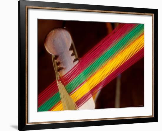 Kente Cloth Being Woven on Loom, Bonwire, Ghana-Alison Jones-Framed Photographic Print