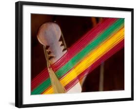 Kente Cloth Being Woven on Loom, Bonwire, Ghana-Alison Jones-Framed Photographic Print