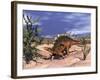 Kentrosaurus Dinosaur Grazing on a Dicroidium Plant-Stocktrek Images-Framed Art Print