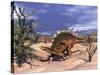 Kentrosaurus Dinosaur Grazing on a Dicroidium Plant-Stocktrek Images-Stretched Canvas