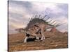 Kentrosaurus Dinosaur Walking in the Desert-null-Stretched Canvas