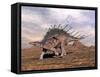 Kentrosaurus Dinosaur Walking in the Desert-null-Framed Stretched Canvas