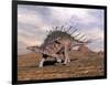 Kentrosaurus Dinosaur Walking in the Desert-null-Framed Art Print