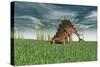 Kentrosaurus Grazing in Prehistoric Grasslands-null-Stretched Canvas