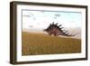 Kentrosaurus Walking across a Grassy Field-null-Framed Art Print