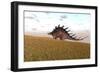 Kentrosaurus Walking across a Grassy Field-null-Framed Art Print