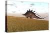 Kentrosaurus Walking across a Grassy Field-null-Stretched Canvas