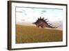 Kentrosaurus Walking across a Grassy Field-null-Framed Art Print