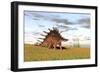 Kentrosaurus Walking across a Grassy Field-null-Framed Art Print