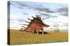 Kentrosaurus Walking across a Grassy Field-null-Stretched Canvas