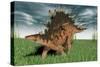 Kentrosaurus Walking across Prehistoric Grasslands-null-Stretched Canvas