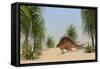 Kentrosaurus Walking in a Tropical Environment-null-Framed Stretched Canvas