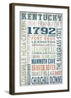 Kentucky - Barnwood Typography-Lantern Press-Framed Art Print