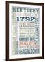 Kentucky - Barnwood Typography-Lantern Press-Framed Art Print