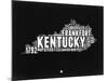 Kentucky Black and White Map-NaxArt-Mounted Art Print