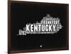 Kentucky Black and White Map-NaxArt-Framed Art Print