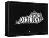 Kentucky Black and White Map-NaxArt-Framed Stretched Canvas