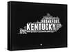 Kentucky Black and White Map-NaxArt-Framed Stretched Canvas