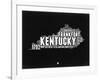Kentucky Black and White Map-NaxArt-Framed Art Print