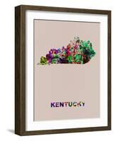 Kentucky Color Splatter Map-NaxArt-Framed Art Print