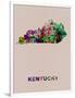Kentucky Color Splatter Map-NaxArt-Framed Art Print