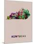 Kentucky Color Splatter Map-NaxArt-Mounted Art Print