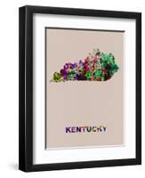 Kentucky Color Splatter Map-NaxArt-Framed Art Print