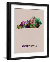 Kentucky Color Splatter Map-NaxArt-Framed Art Print